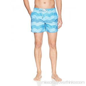2XIST Men's Hampton Pattern Swim Trunk Swimwear Wavy Fish Print Blue XL B074T6XCYT